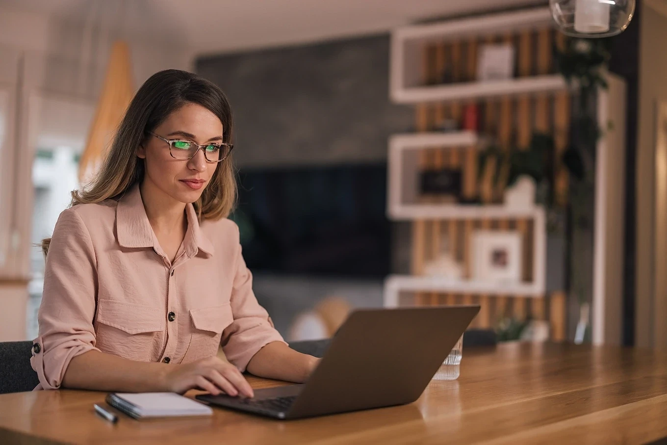 Women on computer at home